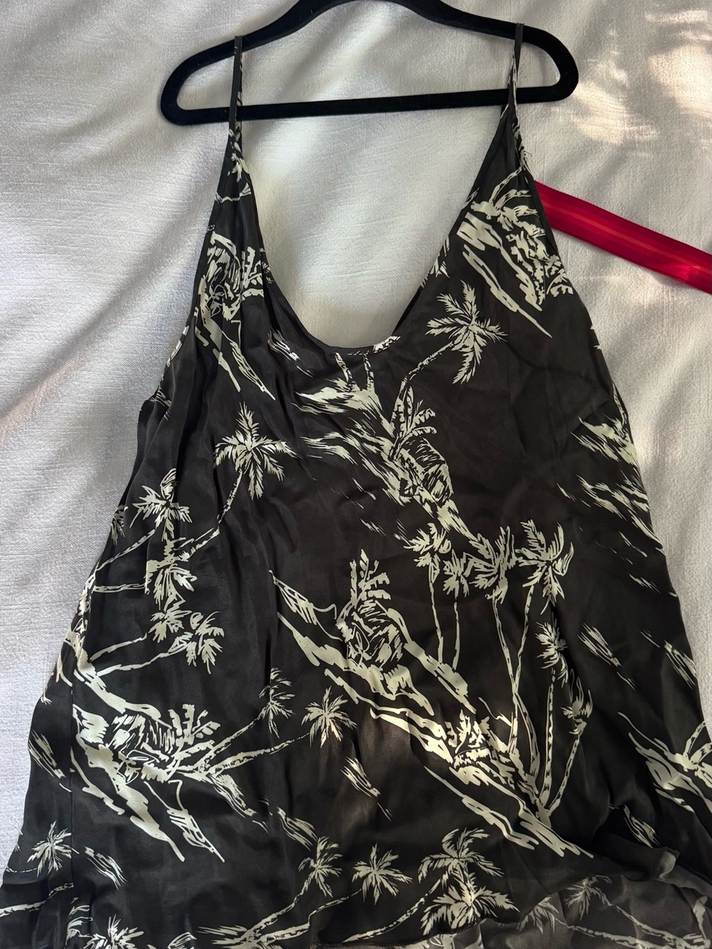 Left On Friday Black and Cream Palm Print Tank Top